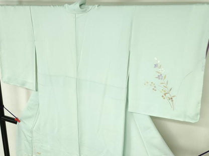 平和屋着物●本加賀友禅作家　南克治　訪問着　友禅　草花　暈し染め　反端付き　正絹　逸品　未使用　DABH0741op