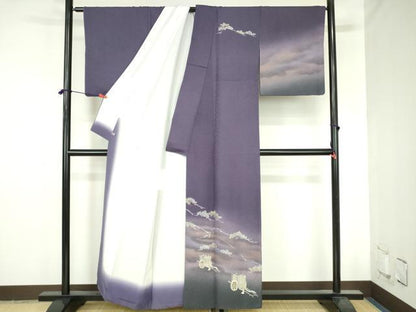 平和屋着物●金彩友禅　卓越技能者・名工・和田光正　訪問着　御所車松葉文　光正高蒔絵 暈し染め 金銀彩 さが美扱い 正絹 逸品 DABH0742op