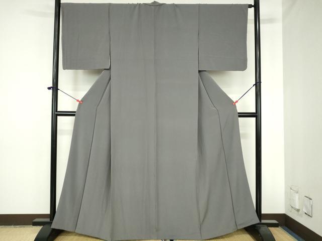 平和屋着物●上質な色無地　墨色　正絹　逸品　DABH0745op