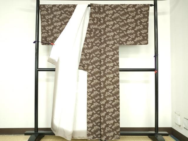 平和屋着物●上質な小紋　枝松葉文　正絹　逸品　DABH0747op