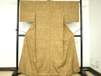 平和屋着物●上質な紬　縞　正絹　逸品　DABH0749op