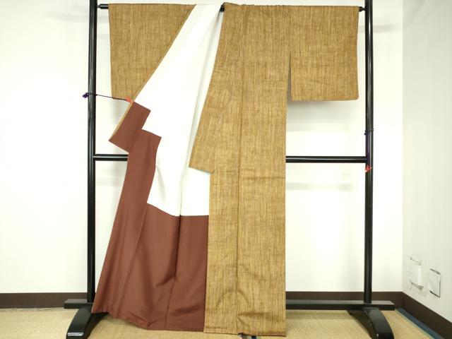 平和屋着物●上質な紬　縞　正絹　逸品　DABH0749op