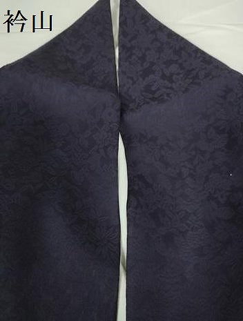 平和屋着物●上質な色無地　草花地紋　烏羽色　正絹　逸品　DABH0750op