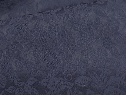平和屋着物●上質な色無地　草花地紋　烏羽色　正絹　逸品　DABH0750op