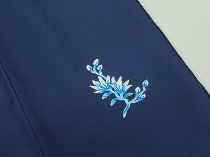 平和屋着物●上質な色無地　草花地紋　烏羽色　正絹　逸品　DABH0750op