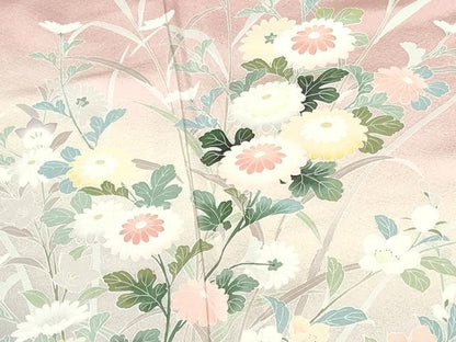 平和屋着物●訪問着　友禅　草花　暈し染め　正絹　逸品　DABH0754op
