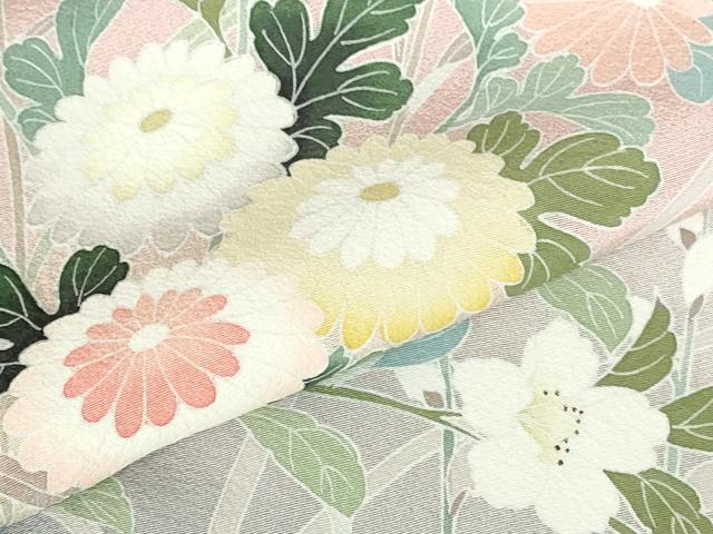 平和屋着物●訪問着　友禅　草花　暈し染め　正絹　逸品　DABH0754op