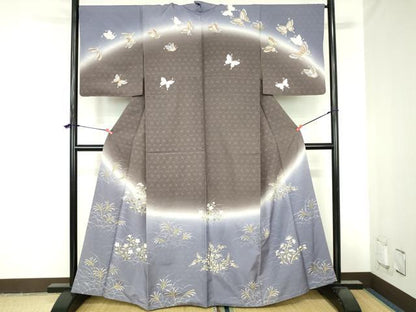 平和屋着物●訪問着　草花文　暈し染め　金彩　正絹　逸品　DABH0755op