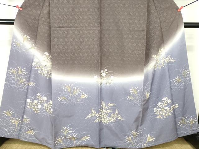 平和屋着物●訪問着　草花文　暈し染め　金彩　正絹　逸品　DABH0755op