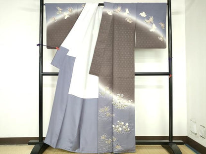 平和屋着物●訪問着　草花文　暈し染め　金彩　正絹　逸品　DABH0755op