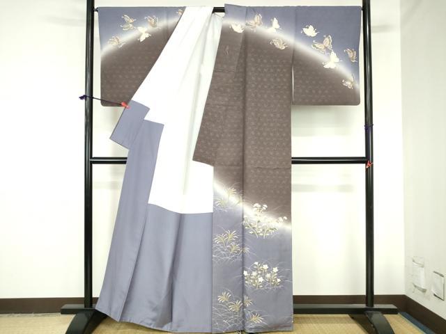 平和屋着物●訪問着　草花文　暈し染め　金彩　正絹　逸品　DABH0755op