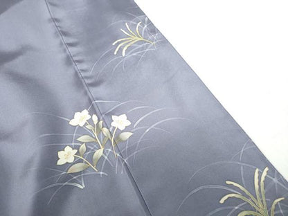 平和屋着物●訪問着　草花文　暈し染め　金彩　正絹　逸品　DABH0755op