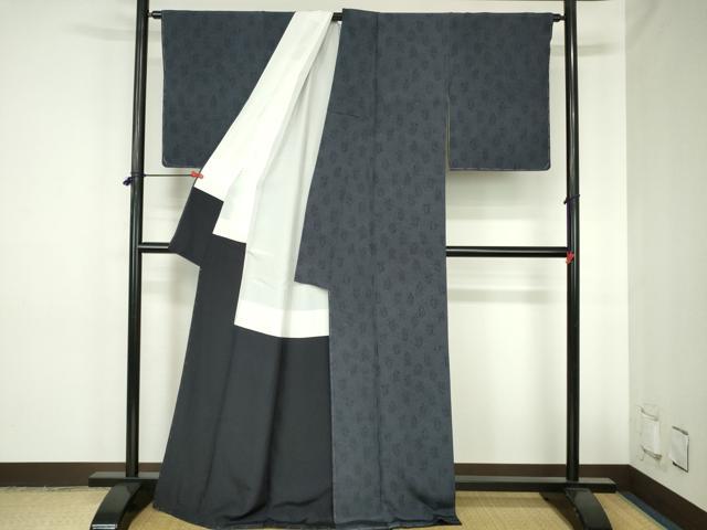 平和屋着物●人間国宝　初代六谷梅軒の息子　二代目　六谷梅軒(六谷博臣)江戸小紋　草木染　幸福地蔵　反端付き　正絹　逸品　未使用　DABH0757op