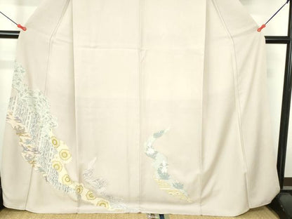 平和屋着物●訪問着　龍　道長花文　金銀彩　正絹　逸品　DABH0759op