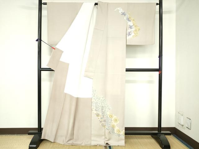 平和屋着物●訪問着　龍　道長花文　金銀彩　正絹　逸品　DABH0759op