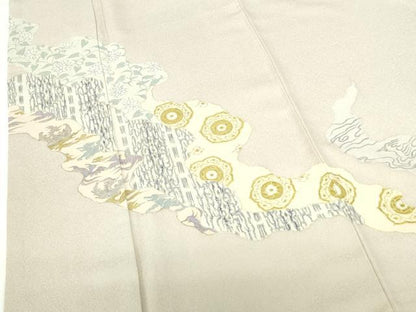 平和屋着物●訪問着　龍　道長花文　金銀彩　正絹　逸品　DABH0759op