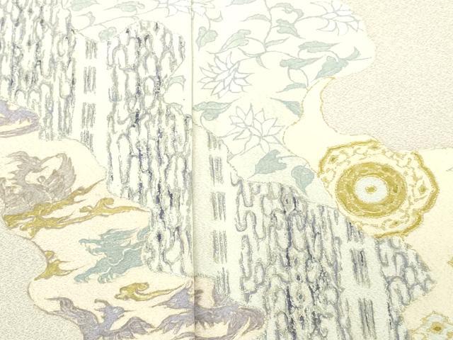 平和屋着物●訪問着　龍　道長花文　金銀彩　正絹　逸品　DABH0759op