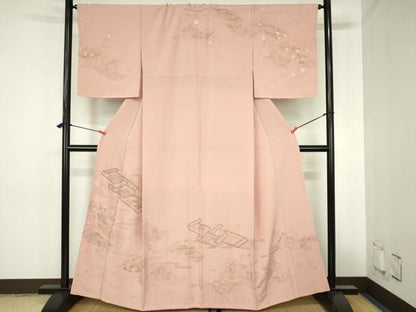 平和屋着物●中国三大刺繍　スワトウ刺繍　汕頭刺繍　相良刺繍　総刺繍　訪問着　蒔絵花文　正絹　逸品　DABH0762op