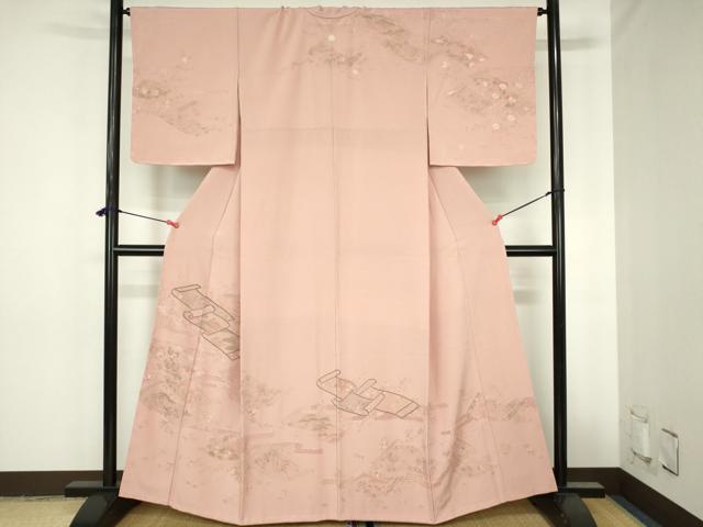 平和屋着物●中国三大刺繍　スワトウ刺繍　汕頭刺繍　相良刺繍　総刺繍　訪問着　蒔絵花文　正絹　逸品　DABH0762op