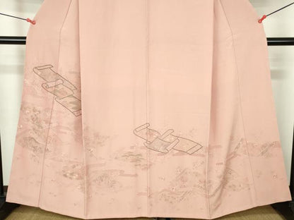 平和屋着物●中国三大刺繍　スワトウ刺繍　汕頭刺繍　相良刺繍　総刺繍　訪問着　蒔絵花文　正絹　逸品　DABH0762op
