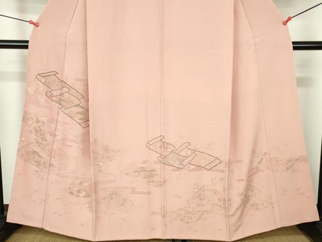 平和屋着物●中国三大刺繍　スワトウ刺繍　汕頭刺繍　相良刺繍　総刺繍　訪問着　蒔絵花文　正絹　逸品　DABH0762op