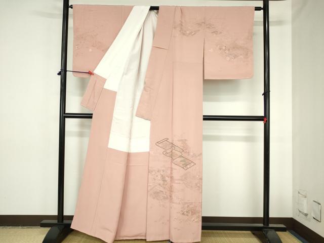 平和屋着物●中国三大刺繍　スワトウ刺繍　汕頭刺繍　相良刺繍　総刺繍　訪問着　蒔絵花文　正絹　逸品　DABH0762op