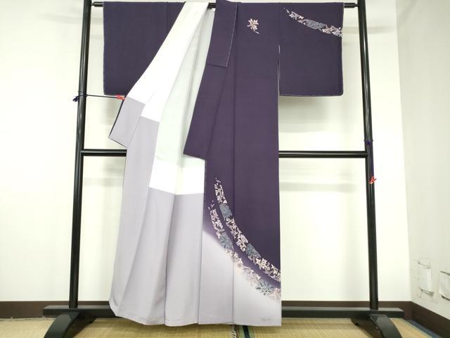平和屋着物●本加賀友禅作家　菊田宏幸　訪問着　牡丹唐草　暈し染め　証紙付き　正絹　逸品　DABH0764op