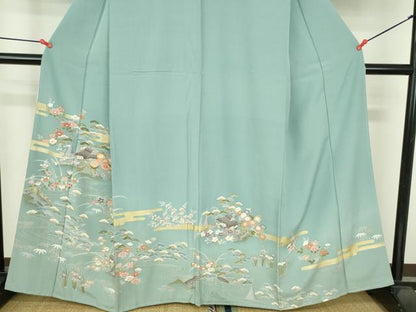 平和屋着物●豪華色留袖　駒刺繍　風景花文　暈し染め　金彩　正絹　逸品　未使用　DABH0767op