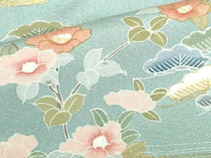 平和屋着物●豪華色留袖　駒刺繍　風景花文　暈し染め　金彩　正絹　逸品　未使用　DABH0767op