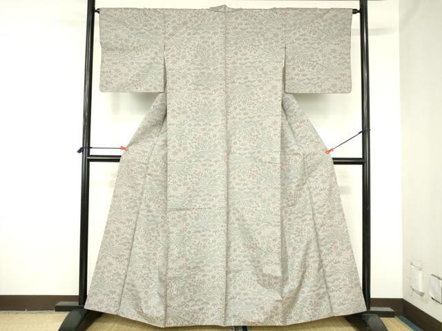 平和屋着物●本場大島紬　7マルキ　風景花松文　正絹　逸品　DABH0771op