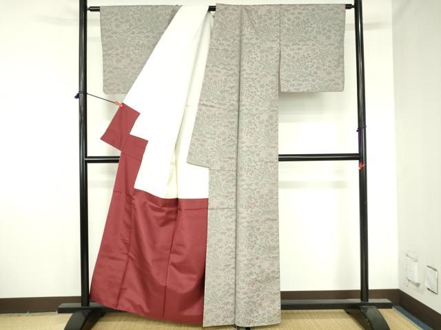 平和屋着物●本場大島紬　7マルキ　風景花松文　正絹　逸品　DABH0771op