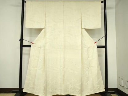 平和屋着物●上質な色無地　笹竹地紋　蒸栗色　正絹　逸品　DABH0776op