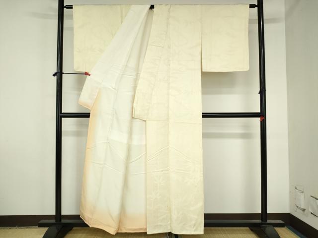 平和屋着物●上質な色無地　笹竹地紋　蒸栗色　正絹　逸品　DABH0776op