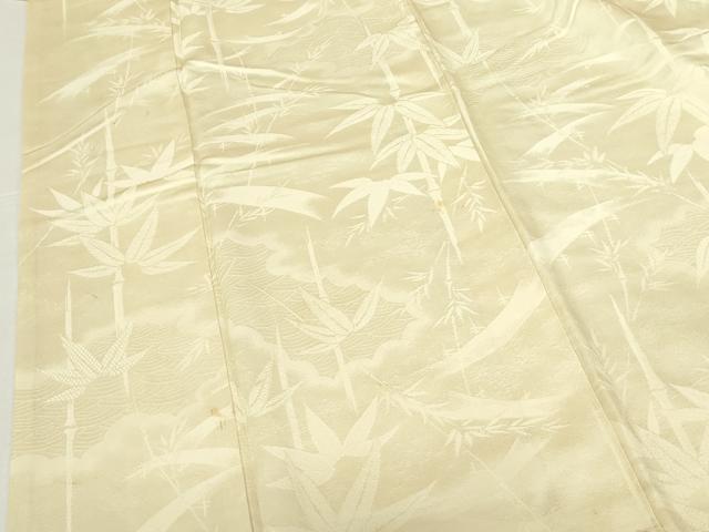平和屋着物●上質な色無地　笹竹地紋　蒸栗色　正絹　逸品　DABH0776op