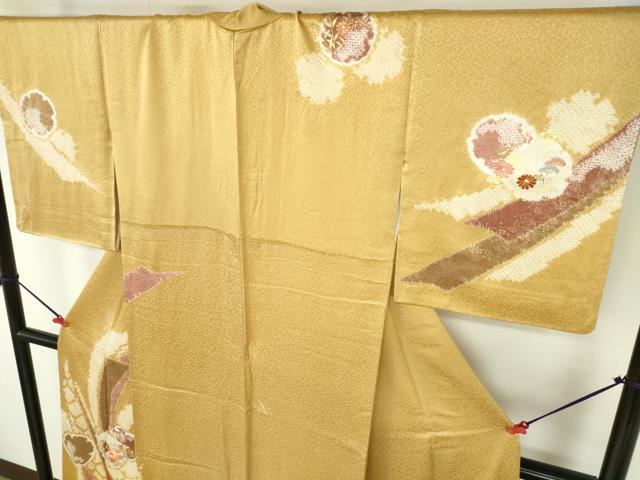 平和屋着物●創業460年・千總　訪問着　駒刺繍　絞り　雪輪花文　金彩　正絹　逸品　DABH0778op