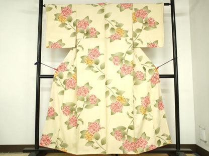 平和屋着物●上質な小紋　紫陽花　正絹　逸品　未使用　DABH0780op