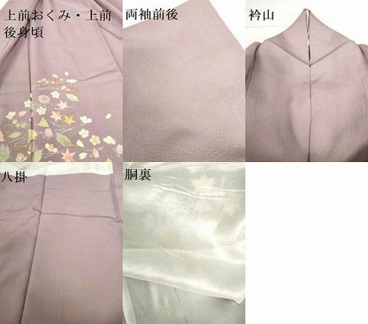 平和屋着物●訪問着　吹き寄せ花文　金彩　正絹　逸品　DABH0781op