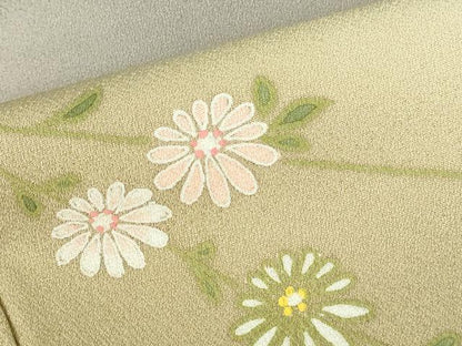 平和屋着物●訪問着　刺繍　花筏文　暈し染め　正絹　逸品　DABH0783op