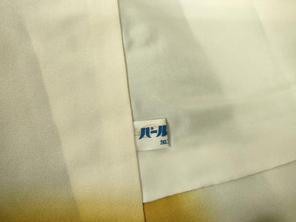 平和屋着物●上質な小紋　総刺繍　檜扇花文　金糸　正絹　逸品　DABH0784op
