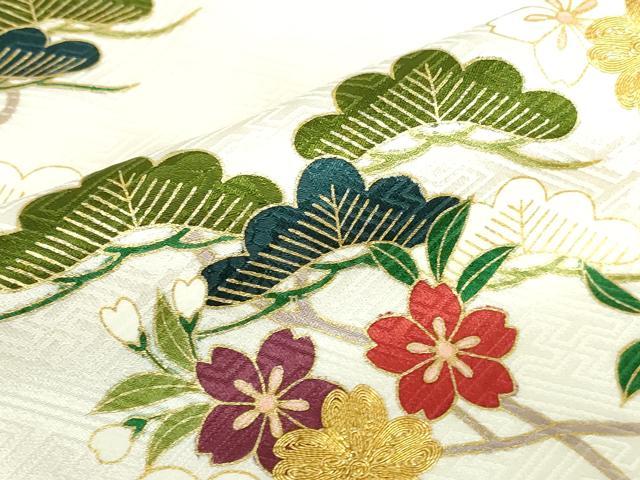 平和屋着物●十日町 名門青柳謹製　振袖　駒刺繍　絞り　道長菊文　金彩　正絹　逸品　DABH0785op
