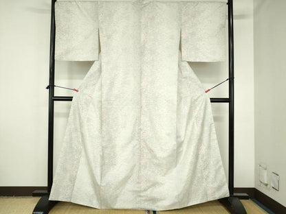 平和屋着物●本場大島紬　白大島　幾何学文様　正絹　逸品　DABH0786op