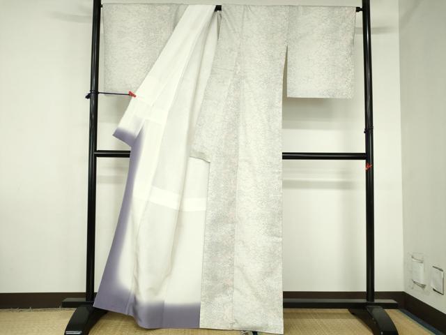 平和屋着物●本場大島紬　白大島　幾何学文様　正絹　逸品　DABH0786op