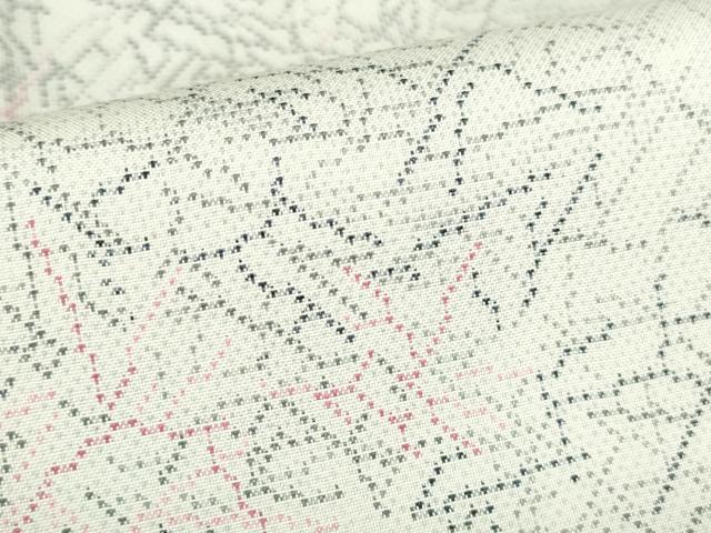 平和屋着物●本場大島紬　白大島　幾何学文様　正絹　逸品　DABH0786op