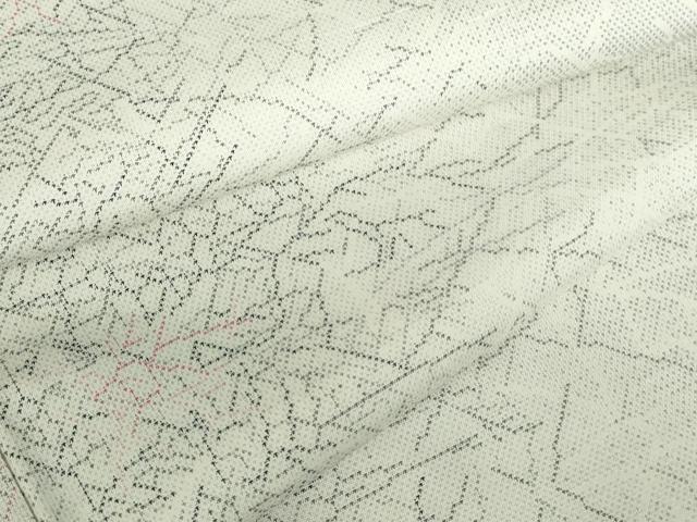 平和屋着物●本場大島紬　白大島　幾何学文様　正絹　逸品　DABH0786op