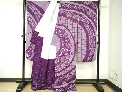 平和屋着物●豪華振袖　総絞り　舞花　正絹　逸品　DABH0792op