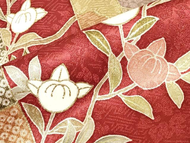 平和屋着物●訪問着　駒刺繍　短冊草花文　金彩　正絹　逸品　DABH0796op