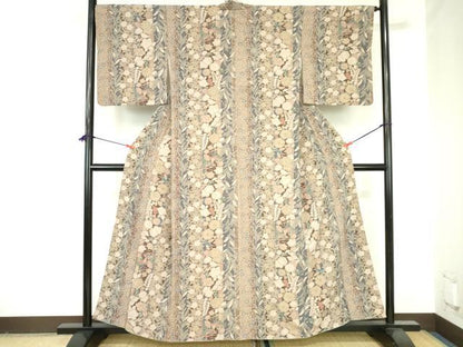 平和屋着物●上質な小紋　辻が花　間道　正絹　逸品　DABH0798op