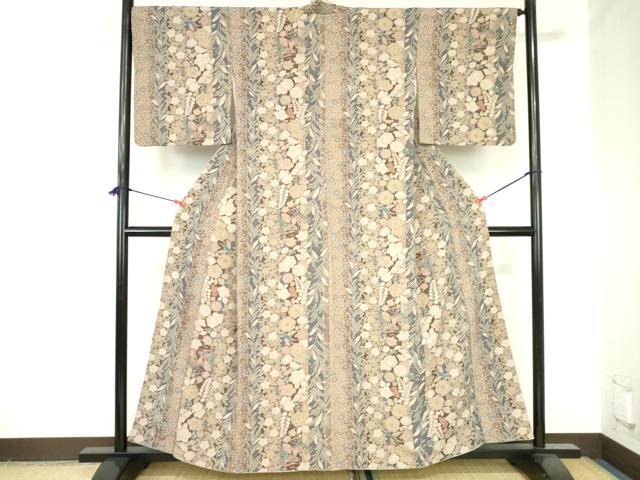平和屋着物●上質な小紋　辻が花　間道　正絹　逸品　DABH0798op