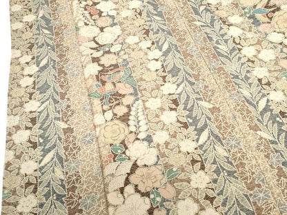 平和屋着物●上質な小紋　辻が花　間道　正絹　逸品　DABH0798op