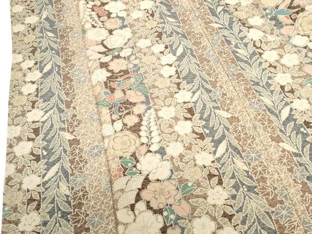 平和屋着物●上質な小紋　辻が花　間道　正絹　逸品　DABH0798op